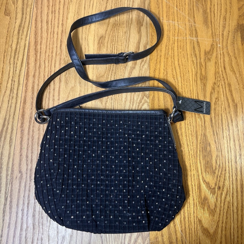 Black Crossbody NWT Embellished Beaded Bag Purse Cocktail Party Evening